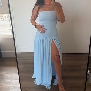 Peppermayo Blue Strapless Maxi Dress XS
